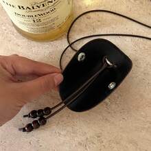 Women's Handmade Braided PU Leather Eyewear Lanyard Necklace With Snap Button, Adjustable For Daily Wear & Office Use, Lightweight & Versatile - Coffee Brown - View 4