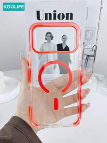1 ốp lưng điện thoại từ tính trong suốt cao cấp, làm từ TPU+PC, nút bấm độc lập, viền cạnh được thiết kế chìm, bảo vệ ống kính nhô cao, hỗ trợ sạc không dây, chống rơi vỡ, phù hợp với 17/17 Pro/17 Pro Max. - trái cam - Xem 3