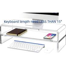 Acrylic 2 Tier Monitor Stand Riser 16/20 Inch With Storage Shelf For IMac PC Desktop Laptop TV Home Office - 16英寸 - 查看 3
