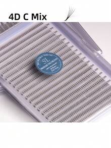 每盒800片，20排，超大容量托盘，蓬松3D/4D/5D/6D/8D/10D/2D俄式浓密预制睫毛簇，超快速嫁接，纤细纤长根部，进口韩国PBT纤维，超黑超柔软，C/D卷度，8-15mm预制睫毛簇，专业级 - C - 查看 13