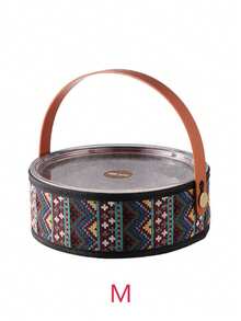 1 件波西米亚风格储物盒托盘，圆形收纳盘，存储空间大，牢不可破，内置隔层，非常适合零食、水果或装饰展示 - 彩色 - 查看 16