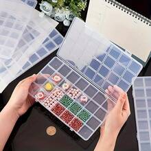 28-Compartment Adjustable Organizer Box Transparent PP Plastic Bead Jewelry Storage Case - 1pc - View 9