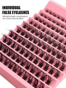 Asiteo 120pcs D Curl Cluster Faux Mink Fake Eyelashes Set With Tweezers, Individual Eyelashes Natural Look Lashes Fluffy Clusters Lashes DIY Eyelash Extension - Multicolor - View 3
