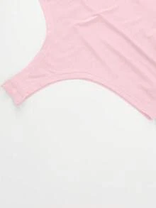 Body cómodo de maternidad, manga larga con cuello en V profundo, tela de alta elasticidad, ropa de embarazo versátil en color rosa - Rosa - Ver 4
