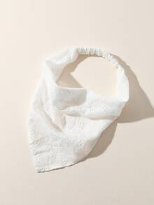 1pc Original Embroidered Flower Patterned Headwrap With Rolled Edge For Women, Perfect For Daily Wear And Travel Hair Band Turban Headband Sweatband, School Stuff, College, Headbands Fall Winter Hair Accessories For Women For Vacation Outfits Woman Elegant Scarf Women Bandana Soft Headwrap - 白色 - 查看 6