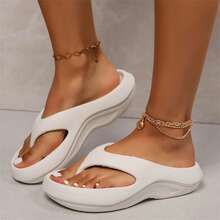 Ultra-Soft EVA Cloud Flip Flops With Arch Support - Comfortable Cushion Thong Sandals, Quick-Dry Recovery Spa Slides, Stylish Summer Beach Sandals For Indoor & Outdoor Use - 白色 - 查看 3