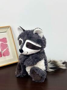 1个30厘米/11.81英寸毛绒浣熊玩偶，柔软灰色填充动物玩偶，适合儿童、幼儿、成人和家居，可爱礼物，适合所有年龄段，新年礼物，生日礼物 - 深灰色 - 查看 11