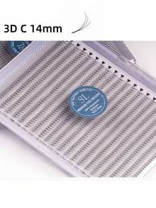 每盒800片，20排，超大容量托盘，蓬松3D/4D/5D/6D/8D/10D/2D俄式浓密预制睫毛簇，超快速嫁接，纤细纤长根部，进口韩国PBT纤维，超黑超柔软，C/D卷度，8-15mm预制睫毛簇，专业级 - C - 查看 52