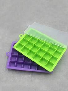 1PC 15 & 24 Cell Honeycomb Silicone Ice Tray With Lid Stackable Easy Demould Ice Making Tool Creative Honeyc - Purple - View 5