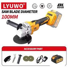 LYUWO 电动工具，100mm 角磨机，大功率可充电锂电池电动研磨切割机，超级耐用，适用于金属、木材、石材，安全防护，除锈，抛光一体化，轻便易操作，附带角磨盘。 - 暖黃色 - 查看 9