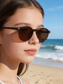 1 par de nuevas gafas retro - Gafas con montura cuadrada y redonda de alta gama a la moda y ajustadas, adecuadas para niñas y niños - Multicolor - Ver 3