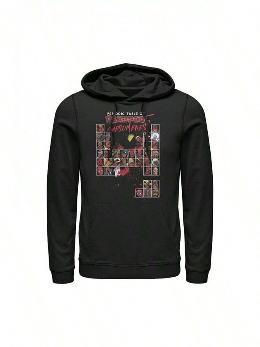Loungewear Fleece Hoodienew England Patriots&Patriots&Seahawks&&Essentials Hoodie&Hoodies For WomenMen's  Deadpool Periodic Table  Pull Over Hoodie Versatile Unisex Pick For Layering - 黑色 - 查看 1