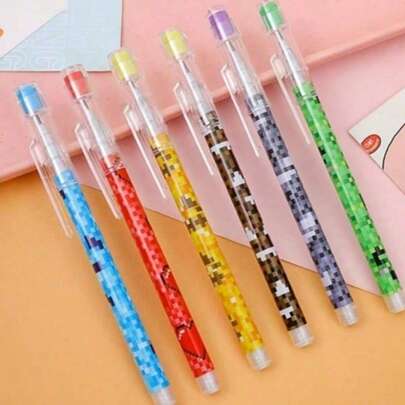 Ołówki 9-segmentowe z mozaikowym wzorem, żywe wzory pikselowe w wielu kolorach, przezroczyste piórnik, widoczny tusz, wodoodporne i szybkoschnące, płynne pisanie i wygodny uchwyt, trwałe i długotrwałe, odpowiednie do sztuki, pisania, powrotu do szkoły, biura, klasy, domu, zimy, Święta Dziękczynienia, Bożego Narodzenia, Święta Narodowego Arabii Saudyjskiej, urodzin, świąt, Nowego Roku, Walentynek, prezentów dla chłopaka/dziewczyny, dla dorosłych