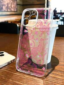 1pc Fashionable Leopard & Star Collage Graphic Transparent TPU Full Body Shockproof Anti-Fingerprint Phone Case, Compatible With Galaxy/Compatible With IPhone 17/17 Pro/17 Pro Max, 16/16 Pro/16 Plus, 15/15 Pro Max/15 Pro, 11/12/13/14 Pro Max, 11 Pro/11 Pro Max, 12 Pro/12 Pro Max, 13 Pro/13 Pro Max, 14 Pro/14 Pro Max, Stylish & Creative - Multicolor - View 4