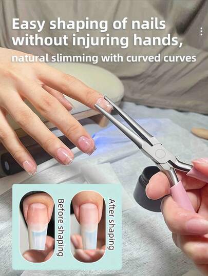 1pc, Handle Long Pointed Nose Shaping Pliers Stainless Steel Shaping Tweezers Nail Polish Nail Extender Nail Shaping Clip Nail Tools