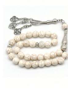 10毫米手工绿松石珠念珠项链，经典设计，男女皆宜 - 多色 - 查看 12