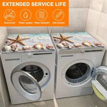 1件装洗衣机和烘干机顶部保护罩，洗衣机和烘干机顶部保护垫，防滑洗衣机罩，加厚防尘速干罩，适用于家庭洗衣房和厨房 - 彩色 - 查看 16