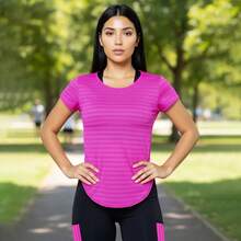 Conjunto Camiseta Blusinha DRY FIT MALHA FRIA POLIAMIDA + Short Leg Legging BOLSOS Corrida Academia 639 - Multicolorido - Visão 7