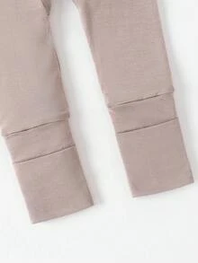 Junblebaby Baby Boy Bamboo Fiber Zipper Romper ,Tight-Fitting Style-Bamboo Fiber Solid Color Long-Sleeved Zipper, Baby Boy Clothes, Bamboo Baby Jumpsuit, With Bidirectional Zipper & Foldable Footie (0-3Y) - Màu Khaki - Xem 9