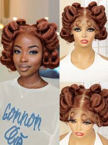 Synthetic Braided Wigs HD Full Lace Wig Knotless Box Braids Wigs For Black Women Handmade Afrian Braiding Hair Wigs - Burgundy - View 2