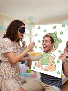 12件/6件套婴儿派对游戏套装，6件套性别揭晓蒙眼派对活动，趣味新娘送礼会，成人派对，团体派对礼物，生日派对，家庭聚会游戏道具 - 彩色 - 查看 3