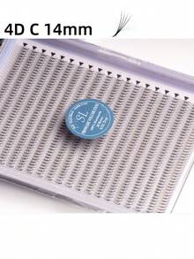 每盒800片，20排，超大容量托盘，蓬松3D/4D/5D/6D/8D/10D/2D俄式浓密预制睫毛簇，超快速嫁接，纤细纤长根部，进口韩国PBT纤维，超黑超柔软，C/D卷度，8-15mm预制睫毛簇，专业级 - C - 查看 82