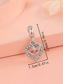 1pc Minimalist Hollow Heart Shaped Pendant, DIY Bracelet Beads, Pendant, Charm, Creative DIY Accessory - Multicolor - View 11