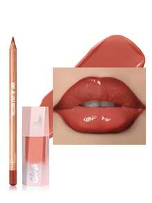Pudaier 2pcs Valentine's Day Lip Gift Set: Includes Lip Liner Pencil And Lip Gloss, Suitable For All Skin Tones - 09+04 - View 4