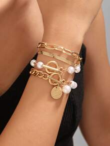 1 Set Fashionable Boho Chic Multielement Ocean Themed Bracelet Set, Versatile For Casual, Vacation, Beach Party - Multicolor - View 11