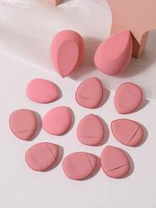2PCS Makeup Sponges+10PCS Mini Air Cushion Powder Puffs - Multicolor - View 8