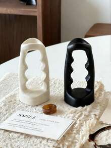 1pc Nordic Style Ins High-Quality Modern Minimalist Ceramic Toothbrush Holder, Bathroom Toothbrush Rack, Home Toothbrush & Toothpaste Organizer, Ins Bathroom Vanity Makeup Brush Holder - Multicolor - View 4