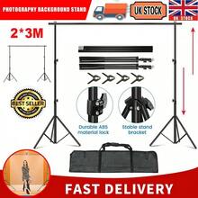 Adjustable Photography Background Support Stand Photo Backdrop Crossbar Kit 2*3m - Black - View 1