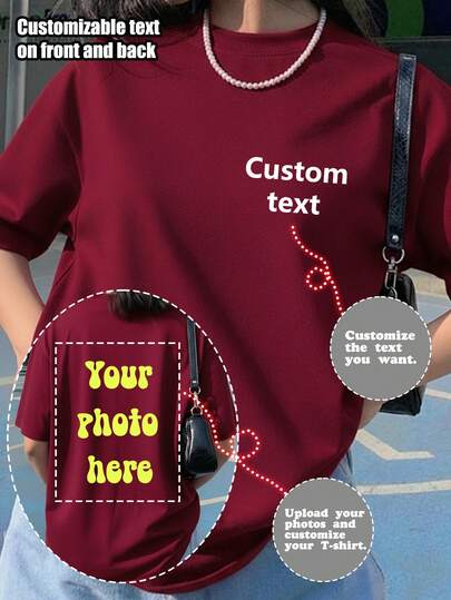 Customized Personalized T-Shirt, Women's Tank Top. Can Customize Front And Back Patterns, Add Your Own Text And Photos (Slogan/Quote/Attitude/Life Motto/Family Photo/Selfie/Pet Photo/Friend Photo) Summer