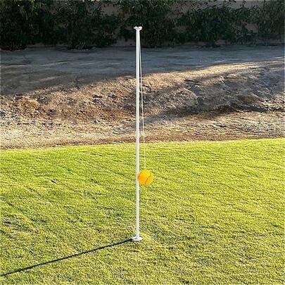Full Size Outdoor Tetherball Game Set For Backyard Play Durable Weather-Resistant Pole And Ball Complete With Rope And Anchoring System Easy To Assemble Fun Outdoor Activity For All Ages