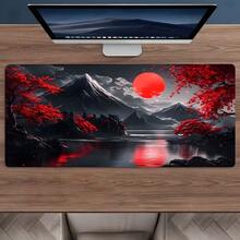 YUFZX Red Moon Japanese Mountain Gaming Desk Mat - Extended Large Non-Slip Mouse Pad, Stitched Lock Edge, Waterproof Desktop Protection Pad With Cherry Blossom Dark Art, Perfect Gift For Family & Friends - Multicolor - View 8