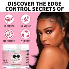 Goiple Extra Hold Edge Control Wax, Water-Based, No Flaking & Non-Greasy Edge Stay Gel For Women Wigs, Baby Hair Gel For All Hair Types, Edge Smoother Defining & Fixing Bangs (113G Size Edge Control Gel, 75G Hair Wax Stick, 3Pcs Edge Brush, 1pc Elastic Wig Band) - 6pcs 粉紅色 6.7oz - 查看 3