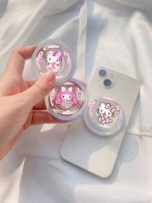 SANRIO Giá đỡ điện thoại từ tính Hello Kitty, có đệm khí mở rộng, có thể gập lại, kiểu dáng mềm mại, trong suốt. - Trong sáng - Xem 4