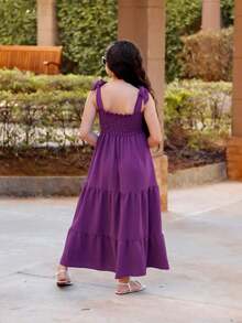 TRES MARIAS LONG STRAP DRESS FOR CHILDREN/ YOUTHS/ GIRLS - Purple - View 3