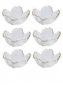 Sakura Glass Dipping Bowl Set - Ideal For Appetizers, Desserts, Fruits And Sauces - Elegant Gold Rimmed, Perfect For Home Kitchen, Restaurant And School - Clear - View 18