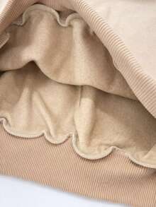 Men's Crew Neck Fleece Sweatshirt, Thick Winter Coat, Cotton - Beige - View 4