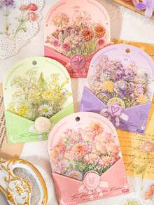 30张/包复古花卉箔纸贴纸，DIY剪贴簿装饰贴纸，适用于手账、相册、手帐等。 - 綺花朱顏 - 查看 11