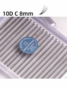 每盒800片，20排，超大容量托盘，蓬松3D/4D/5D/6D/8D/10D/2D俄式浓密预制睫毛簇，超快速嫁接，纤细纤长根部，进口韩国PBT纤维，超黑超柔软，C/D卷度，8-15mm预制睫毛簇，专业级 - C - 查看 88