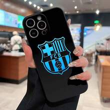 FCB Logo Inspired Phone Case Compatible With  12, 13, 14, 15 Pro,  14 Plus,  15, 16 Pro Max,  17,  17 Pro,  17 Pro Max, And  17 Air. Made Of TPU Material, Anti-Slip And Drop-Resistant, With Classic Straight Edges And A Slightly Frosted Feel. A Great Gift For Yourself, Family, Friends, Lovers, And Boyfriends. - 黑色LB22 - 查看 2