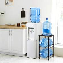 5 Gallon Water Bottle Holder Rack 2 Tier Water Jug Holder Stand With Storage Shelf, 2 Slots 5 Gal Water Cooler Jug Rack For Home, Office, Garage Organizer - 黑色 - 查看 7