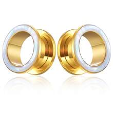 2个316不锈钢螺纹圆形耳塞耳扩扩器穿刺饰品 男女通用 - 多色 - 查看 17