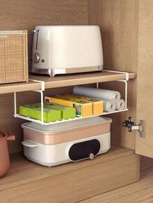 Expandable Under Cabinet Shelf,Foldable Shoe Rack, Extendable Under Shelf Storage With Removable Wire-Like Back For Pantry Cabinet, Laundry Room, Shoe Rack. Layered Partition, Shoe Rack, Hanging Basket, Storage Rack, Organizing Shoe Rack, No Drilling, Large Capacity - Multicolor - View 3