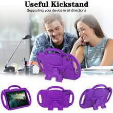 儿童平板电脑软壳，带挂绳支架，防摔保护套，适用于三星Galaxy/Fire平板电脑 - 紫羅蘭色 - 查看 7