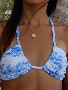 1 pieza Collar colgante de concha de acero inoxidable resistente al agua y a la decoloración, adecuado para el uso diario de las mujeres - collar de caracola - Ver 2