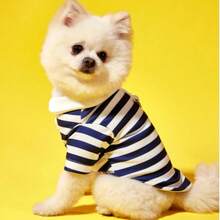 Striped Polo Shirt, Scratch-Resistant Dog T-Shirt, Lightweight Summer Pet Clothing Suitable For Beach And Hiking - Navy Blue - View 9