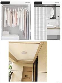 1pc Super Long Stainless Steel Telescopic Rod, Curtain Rod, Door Curtain Rod, Wardrobe Rod, Shower Curtain Rod, Tension Rod, Drying Rack, Curtain Pole, Wardrobe Hanging Rod, Extendable Rod, Laundry Drying Rod, Rod Bracket, Kitchen Organizer Rod, Black Room Divider, Spring Curtain Rod, Spring Shower Curtain Rod, No Drilling Required, Adjustable Bathroom Divider Spring Rod, Adjustable Black Shower Curtain Rod - Multicolor - View 8
